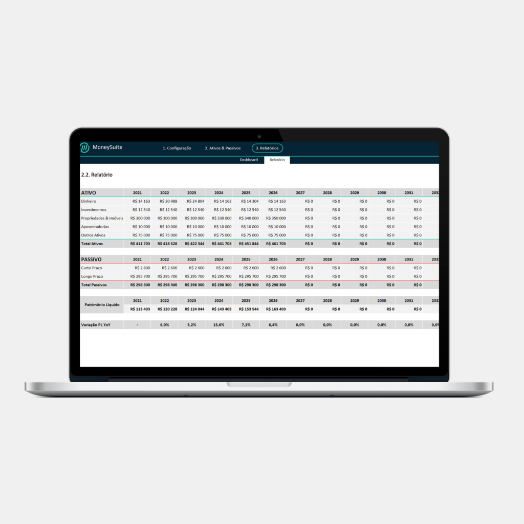 Planilha De Balan O Patrimonial Pessoal Money Suite